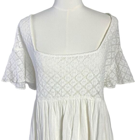 Free People Ethereal Bohemian Cottage Bring The Romance Maxi Dress White Medium - Picture 9 of 14